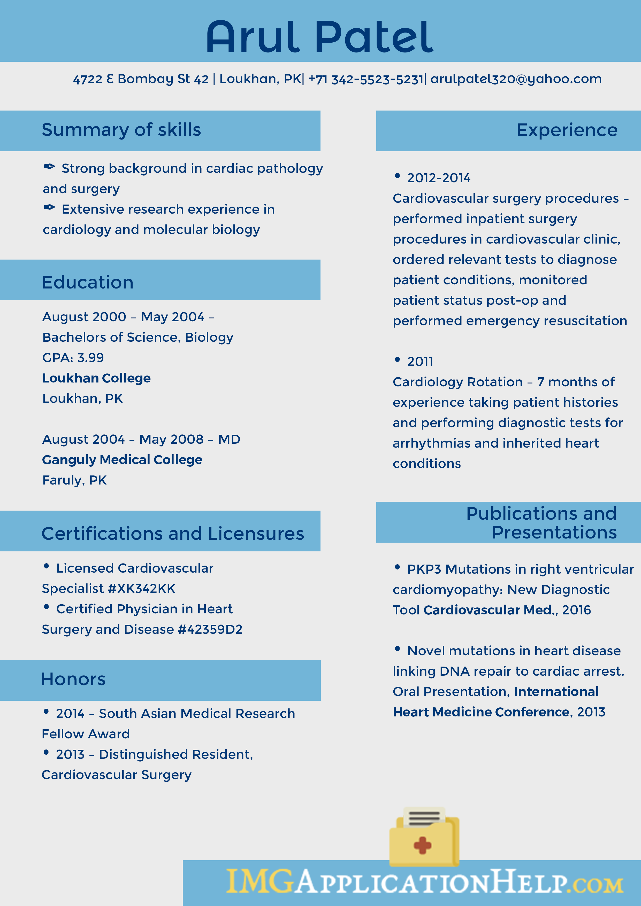 IMG CV For Fellowship Application